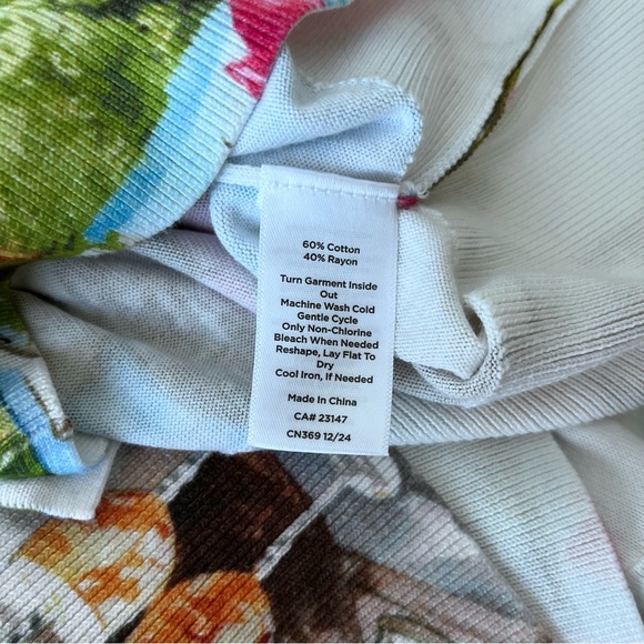 Talbots Coastal Print Charming Cardigan Lightweight Size L - Picture 9 of 13